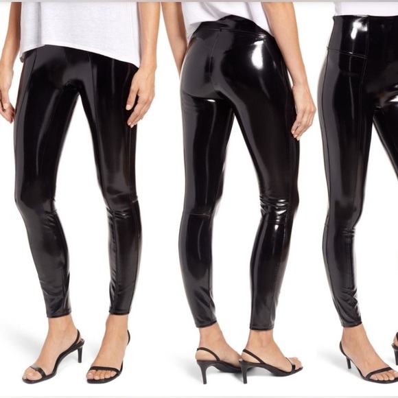 Spanx Faux Patent Leather Leggings – Size Large | 27” Inseam | NWT - Picture 2 of 4